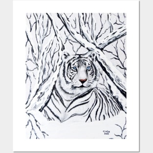 White Tiger Blending In Posters and Art